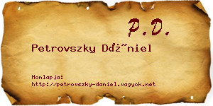 Petrovszky Dániel névjegykártya