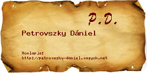 Petrovszky Dániel névjegykártya